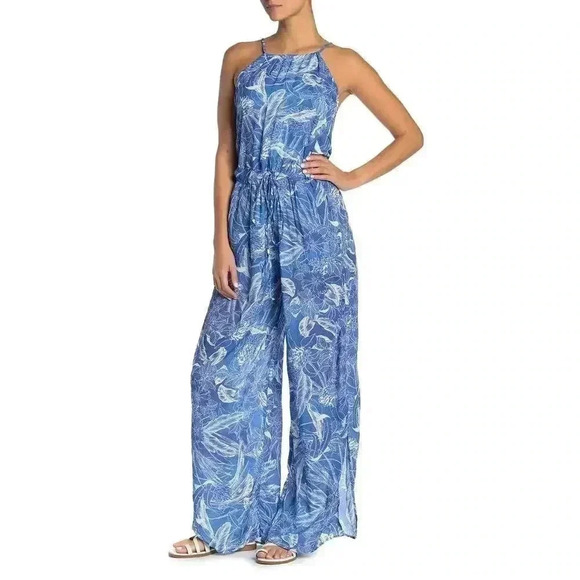 Maaji Floral Print Cover Up Jumpsuit Size Medium - Picture 1 of 16